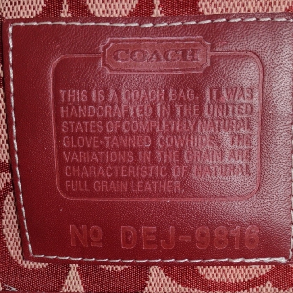 ON HOLD! SALE! RARE! Coach Vintage Signature Red/Tan Shoulder Bag Made In USA - Picture 2 of 12